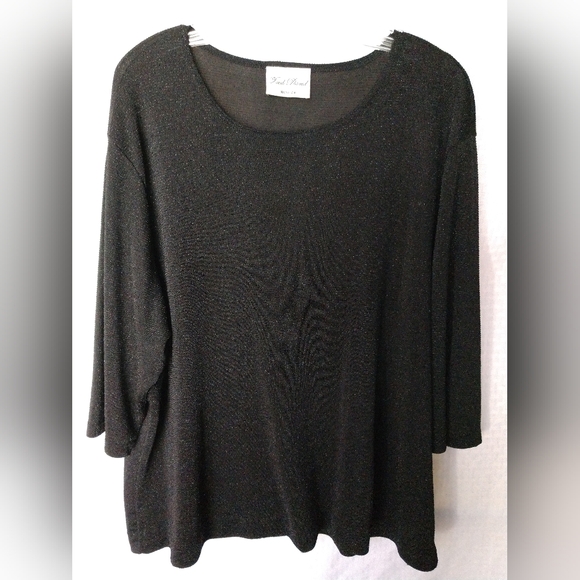 Fred David Woman Knit Top Evening Black with Mild Sparkle Plus Size 2XL Chest 48 - Picture 6 of 6